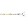 Cha&icirc;ne de cheville en argent rhodi&eacute; avec olives couleur jaune transparent 23+3cm Artemare