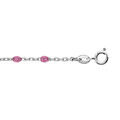 Cha&icirc;ne de cheville en argent rhodi&eacute; avec olives couleur framboise transparent 23+3cm Artemare