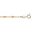Cha&icirc;ne de cheville en argent et dorure jaune avec olives couleur orange transparent 23+3cm