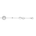 Bracelet en acier cha&icirc;ne avec symbole infini, arbre de vie et oxydes blancs sertis 16.5+3cm Artemare