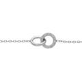 Bracelets sur Artemare : Bracelet en acier cha&icirc;ne avec double anneaux 1 lisse et 1 oxydes blancs sertis 16+3cm