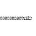 Bracelet en acier maille gourmette largeur 6mm avec PVD bross&eacute; aspect patin&eacute; chanfrein noir longueur 19cm