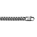 Bracelet en acier maille gourmette largeur 8mm avec PVD bross&eacute; aspect patin&eacute; chanfrein noir longueur 21cm