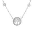 Collier en acier cha&icirc;ne avec infini, arbre de vie et oxydes blancs sertis 41+5cm Artemare