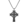 Collier en acier cha&icirc;ne avec pendentif croix celtique 54+5cm Artemare