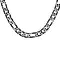 Chaine sur Artemare : Collier en acier maille 1+3 6mm et PVD bross&eacute; aspect patin&eacute; chanfrein noir 55cm