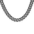 Collier en acier maille gourmette largeur 6mm avec PVD bross&eacute; aspect patin&eacute; chanfrein noir 55cm Artemare