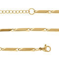 Chaine sur Artemare : Bracelet en acier et dor&eacute; maille rectangle longueur 20cm r&eacute;glable