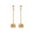 Boucles d'oreille sur Artemare : Boucles d'oreille en plaqu&eacute; or cha&icirc;nette avec boule piqu&eacute;e suspendue et fermoir poussette