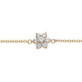 Bracelets sur Artemare : Bracelet en plaqu&eacute; or cha&icirc;ne avec marguerite oxydes blancs sertis 16+2.5cm
