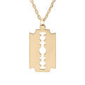 Collier en plaqu&eacute; or cha&icirc;ne avec pendentif lame de rasoir 40+5cm Artemare