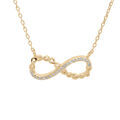 Collier en plaqu&eacute; or cha&icirc;ne avec motif infini et oxydes blancs sertis longueur 44cm r&eacute;glable 42 et 40cm Artemare