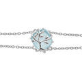 Bracelet en argent platin&eacute; double cha&icirc;ne avec oxyde bleu ciel motif arbre de vie 16+3cm Artemare
