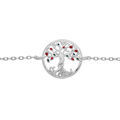Bracelet en argent rhodi&eacute; cha&icirc;ne avec pastille arbre de vie multi couleurs 15+2.5cm Artemare