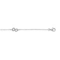 Bracelet en argent rhodi&eacute; cha&icirc;ne avec 3 motifs infini avec oxydes blancs sertis 15+3cm