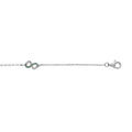Bracelet en argent rhodi&eacute; cha&icirc;ne avec 3 motifs infini avec oxydes verts sertis 15+3cm Artemare