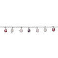 Bracelet en argent rhodi&eacute; cha&icirc;ne avec pampilles oxydes multi couleurs en forme de goutte 15+4cm Artemare