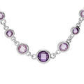 Colliers sur Artemare : Collier en argent rhodi&eacute; massif tuuti frutti avec oxydes ronds violets 40+5cm