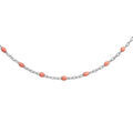 Colliers sur Artemare : Coller sautoir en argent rhodi&eacute; cha&icirc;ne avec olives roses 60+10cm