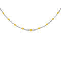 Colliers sur Artemare : Collier en argent rhodi&eacute; cha&icirc;ne avec olives jaunes translucide 40+5cm