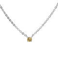 Collier en argent rhodi&eacute; cha&icirc;ne avec pendentif pierre v&eacute;ritable Citrine 3mm 38+5cm Artemare