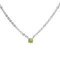 Collier en argent rhodi&eacute; cha&icirc;ne avec pendentif pierre v&eacute;ritable P&eacute;ridot 3mm 38+5cm Artemare