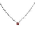 Collier en argent rhodi&eacute; cha&icirc;ne avec pendentif pierre v&eacute;ritable Grenat 3mm 38+5cm Artemare
