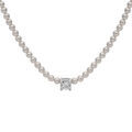 Colliers sur Artemare : Collier en argent rhodi&eacute; perles blanches de synth&egrave;se et 1 oxyde blanc serti 38+4cm