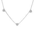 Collier en argent rhodi&eacute; cha&icirc;ne avec coeurs oxydes blancs sertis 42+3cm Artemare