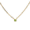 Collier en plaqu&eacute; or cha&icirc;ne avec pendentif pierre v&eacute;ritable P&eacute;ridot 3mm 38+5cm Artemare