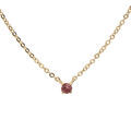 Collier en plaqu&eacute; or cha&icirc;ne avec pendentif pierre v&eacute;ritable Grenat 3mm 38+5cm Artemare