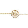 Bracelets sur Artemare : Bracelet en vermeil cha&icirc;ne avec arbre de vie et oxydes blancs sertis 16+3cm