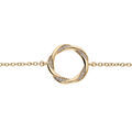 Bracelet en plaqu&eacute; or cha&icirc;ne avec cercle torsade et oxydes blancs sertis 16+2cm Artemare