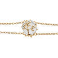 Bracelet en plaqu&eacute; or double cha&icirc;ne avec oxyde blanc motif arbre de vie 16+3cm Artemare
