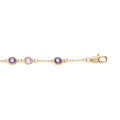 Bracelet en plaqu&eacute; or tutti frutti cha&icirc;ne avec oxydes ronds violets 16+3cm Artemare