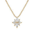 Colliers sur Artemare : Collier en plaqu&eacute; or cha&icirc;ne avec pendentif forme fleur oxydes blancs 42+3cm