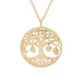 Collier en plaqu&eacute; or cha&icirc;ne avec pendentif arbre de vie et pampilles 3 coeurs dor&eacute; (couple famille) 44cm r&eacute;glable 42 et 40 Artemare