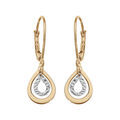Boucles d'oreille en argent rhodi&eacute; et dorure jaune double goutte 2 coloris et fermoir dormeuse Artemare