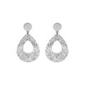Boucles d'oreille sur Artemare : Boucles d'oreille en argent rhodi&eacute; goutte martel&eacute;e avec fermoir poussette