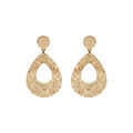 Boucles d'oreille sur Artemare : Boucles d'oreille en argent et dorure jaune goutte martel&eacute;e avec fermoir poussette