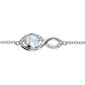 Bracelet en argent rhodi&eacute; cha&icirc;ne avec infini Topazes bleu et oxydes blancs sertis 16+3cm Artemare