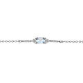 Bracelets sur Artemare : Bracelet en argent rhodi&eacute; cha&icirc;ne avec Topaze bleu v&eacute;ritable et oxydes blancs sertis 15+4cm
