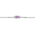 Bracelet en argent rhodi&eacute; cha&icirc;ne avec Am&eacute;thyste v&eacute;ritable et oxydes blancs sertis 15+4cm Artemare