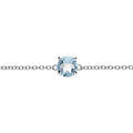 Bracelet en argent rhodi&eacute; cha&icirc;ne avec pierre v&eacute;ritable Topaze bleu 6,5mm 15+4cm Artemare