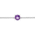 Bracelet en argent rhodi&eacute; cha&icirc;ne avec pierre v&eacute;ritable Am&eacute;thyste 6,5mm 15+4cm Artemare