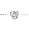 Bracelet en argent rhodi&eacute; cha&icirc;ne avec noeud d'oxydes blancs sertis 16+3cm Artemare