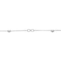 Bracelet en argent rhodi&eacute; cha&icirc;ne avec motif infini et 2 coeurs 16+3cm Artemare