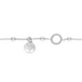 Bracelet en argent rhodi&eacute; cha&icirc;ne avec boules, 1 cercle et pampille arbre de vie 16+3cm