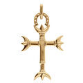 Pendentifs sur Artemare : Pendentif en plaqu&eacute; or croix Camarguaise grand mod&egrave;le avec trident et fer &agrave; cheval - Symbole de la Camargue