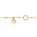 Bracelet en argent et dorure jaune cha&icirc;ne avec boules, 1 cercle et pampille arbre de vie 16+3cm Artemare